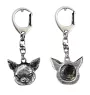 Chihuahua à poil court - Porte-clés argenté avec chien, décoration de sac à main, pendentif de sac à dos par la marque Art-Dog