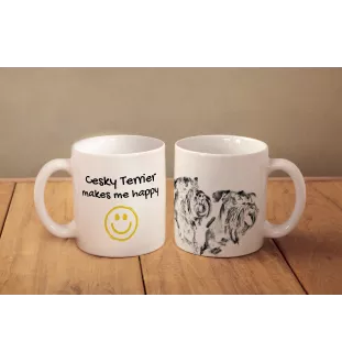 Tschechischer Terrier,   Böhmischer Terrier, Český Teriér - Tasse mit Hund, fröhliche Tasse für Hundeliebhaber, personalisiertes Geschenk der Marke Art-Dog