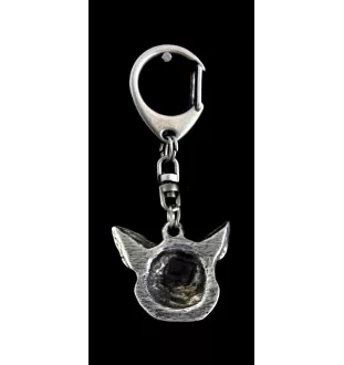 Chihuahua à poil court - Porte-clés argenté avec chien, décoration de sac à main, pendentif de sac à dos par la marque Art-Dog