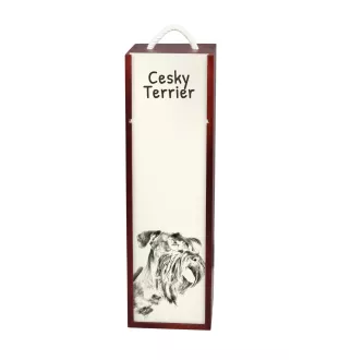 Cesky Terrier, Czech Terrier, Bohemian Terrier - wine box with a dog, alcohol box with graphics, personalized gift box from the Art-Dog brand