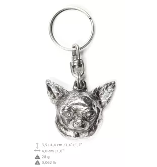 Chihuahua Kurzhaar - Versilberte Hund Anhänger, Handtasche Dekoration, Rucksack-Anhänger von Art-Dog Marke