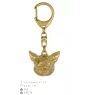Chihuahua à poil court - Porte-clés doré avec chien, décoration de sac à main, accessoire de luxe de la marque Art-Dog