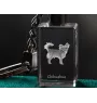Chihuahua à poil long - Porte-clés en cristal avec photo de chien, porte-clés lumineux, cadeau unique de la marque Art-Dog
