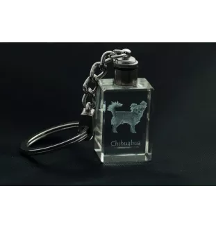 Chihuahua długowłosy brelok kryształowy z psem Art-Dog