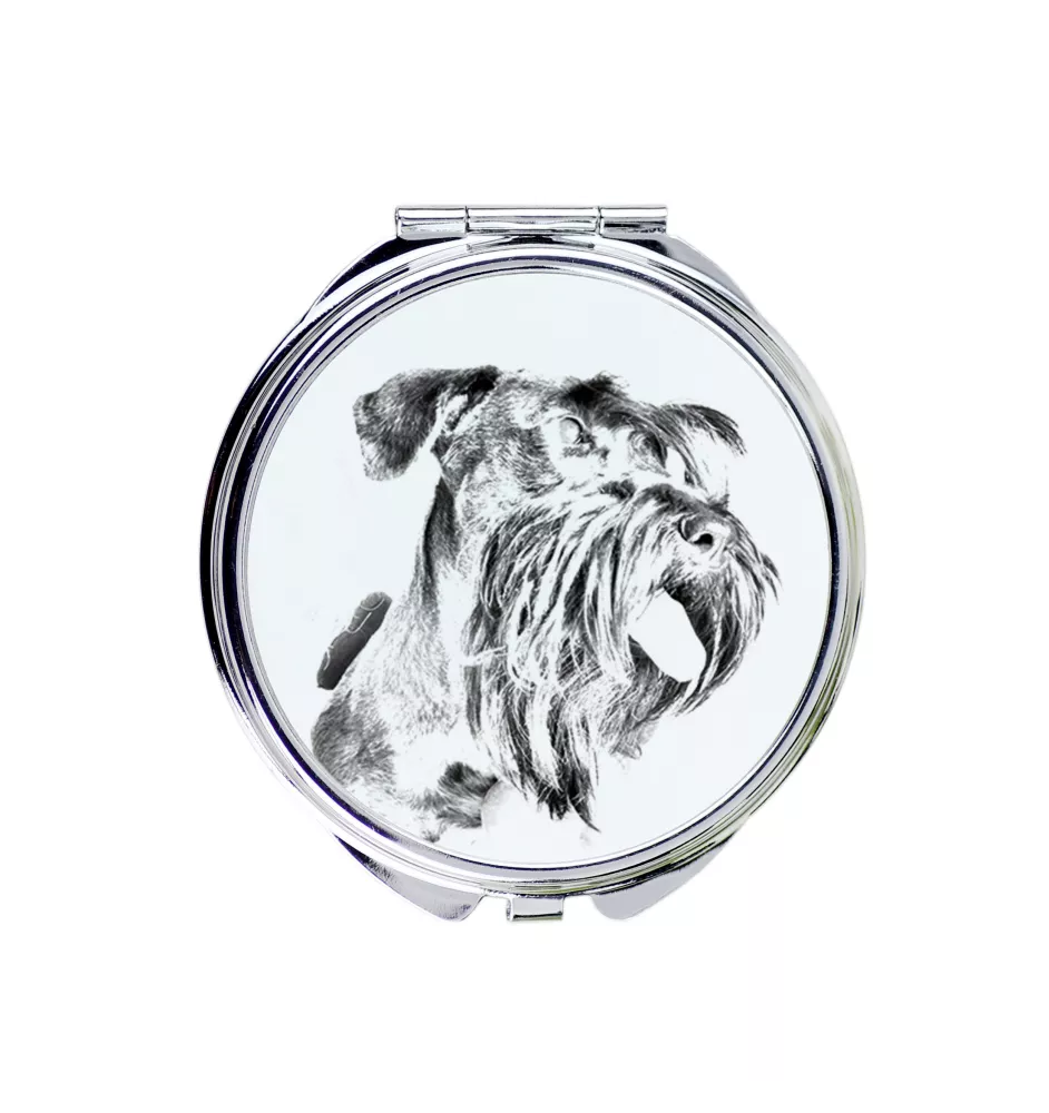 Terrier Tchèque, Cesky Terrier - miroir de poche avec chien, miroir personnalisé pour sac à main, miroir compact avec impression de la marque Art-Dog