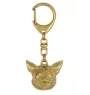 Chihuahua Kurzhaar - Vergoldeter Schlüsselanhänger mit Hund in Geschenkbox, Handtaschen-Dekoration, Luxus-Accessoire der Marke Art-Dog