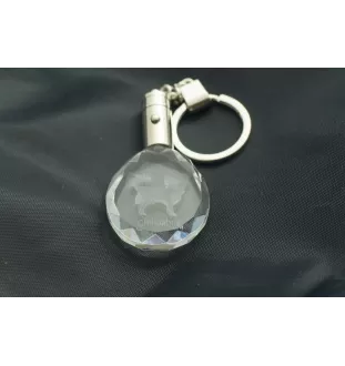 Chihuahua à poil long - pendentif avec une photo de chien, porte-clés en cristal dans une boîte cadeau, un cadeau unique par Art-Dog