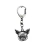 Chihuahua à poil court - Porte-clés argenté avec un chien dans une boîte cadeau, décoration de sac à main, pendentif de sac à dos par la marque Art-Dog