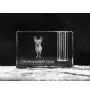 Chihuahua à poil long - Porte-stylos, organiseur en cristal avec photo de chien, décoration de bureau unique par la marque Art-Dog