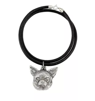 Chihuahua short-haired, Chihuahua smooth - Necklace with dog, silver-plated pendant for dog fan, unique jewelry by Art-Dog brand