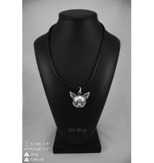 Chihuahua Kurzhaar - Halskette mit Hund, versilberter Anhänger für Hundefans, einzigartiger Schmuck der Marke Art-Dog