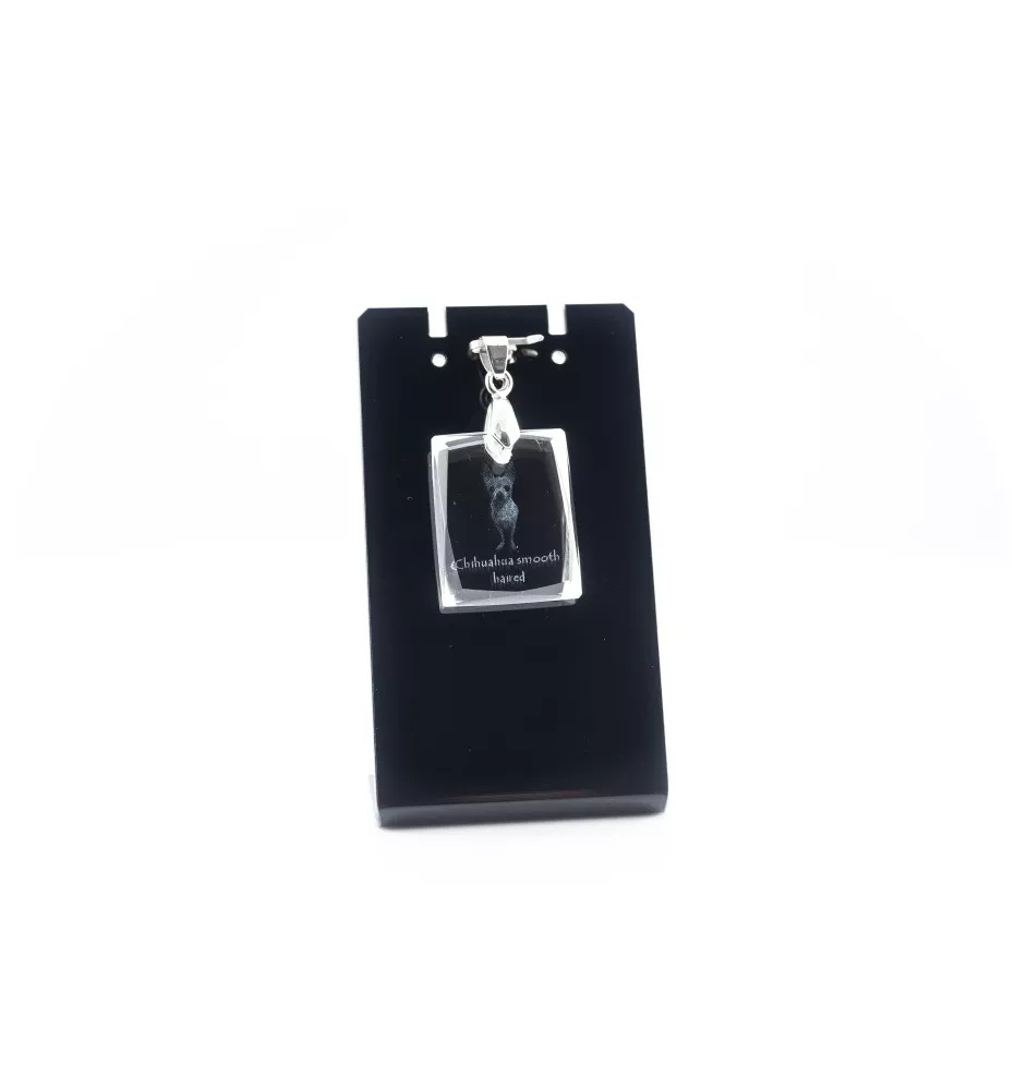 Chihuahua długowłosy wisiorek kryształowy z psem Art-Dog