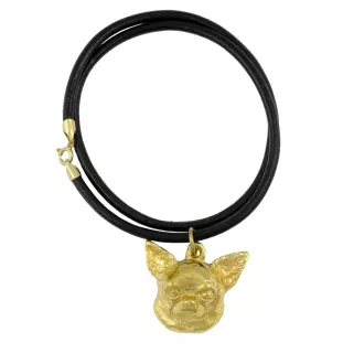 Chihuahua short-haired, Chihuahua smooth - Dog necklace, gold-plated pendant for dog fan, unique jewellery by Art-Dog brand