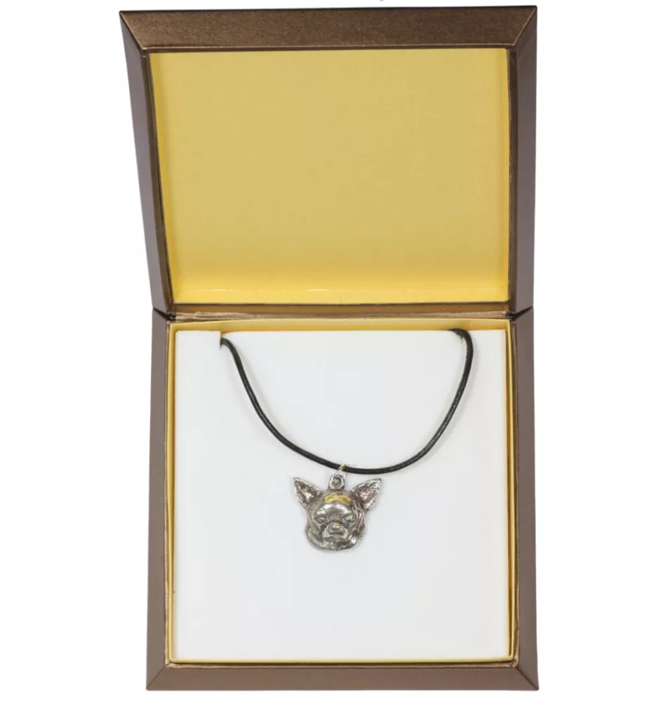 Chihuahua short-haired, Chihuahua smooth - Dog necklace in gift box, silver-plated locket for dog fan, striking pendant by Art-Dog brand