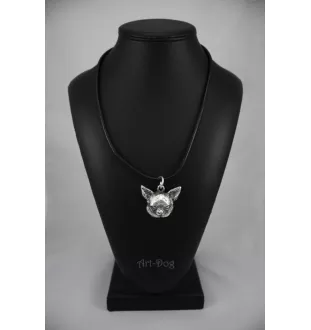 Chihuahua à poil court - Collier de chien dans une boîte cadeau, médaillon argenté pour fan de chien, pendentif remarquable de la marque Art-Dog