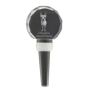Chihuahua à poil long - Bouchon de bouteille en cristal, bouchon de vin unique avec photo, cadeau personnalisé pour sommelier par la marque Art-Dog