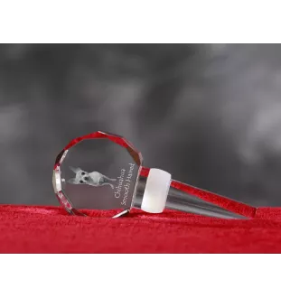 Chihuahua à poil long - Bouchon de bouteille en cristal, bouchon de vin unique avec photo, cadeau personnalisé pour sommelier par la marque Art-Dog