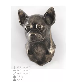 Chihuahua à poil court - Statue de chien, buste suspendu, décoration unique pour les amoureux des chiens par la marque Art-Dog