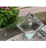 Chihuahua long-haired - crystal cube with a photo, photo of a horse in crystal, cubic paperweight from Art-Dog brand