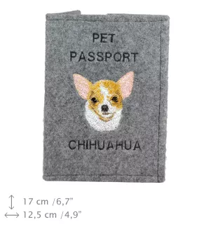 Chihuahua short-haired, Chihuahua smooth - Dog passport case, document case, gift for the traveller from the Art-Dog brand