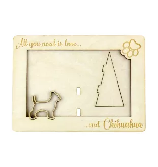 Chihuahua short-haired, Chihuahua smooth - Photo frame, engraved wooden frame, a lovely gadget for the dog lover by Art-Dog