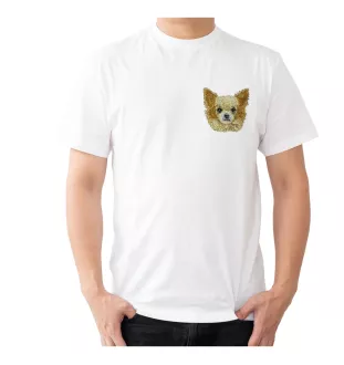 Chihuahua Langhaar - Hund geformtes Aufnäher, besticktes Patch, einzigartiges Dekor für den Rucksack der Marke Art-Dog