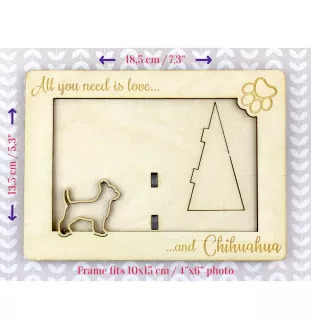 Chihuahua short-haired, Chihuahua smooth - Photo frame, engraved wooden frame, a lovely gadget for the dog lover by Art-Dog