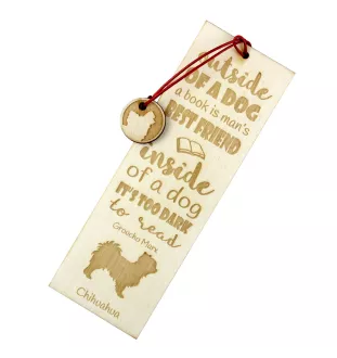 Chihuahua Langhaar - Lesezeichen mit Hund, personalisiertes Lesezeichen, Geschenk für Bücherwurm von der Marke Art-Dog