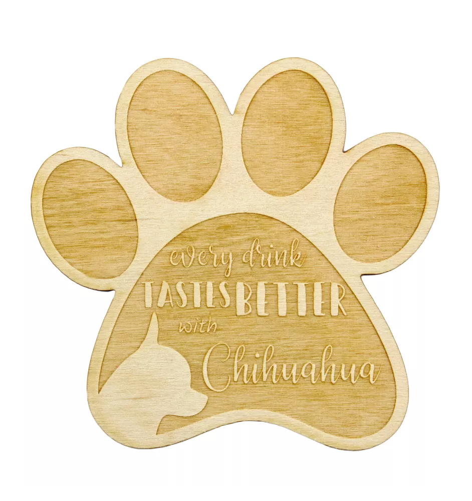 Chihuahua krótkowłosy I podkładka pod kubek ze sklejki Art-Dog