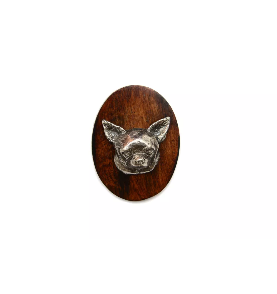 Chihuahua short-haired, Chihuahua smooth I - Dog show brooch, starter number clip, dog pin by Art-Dog