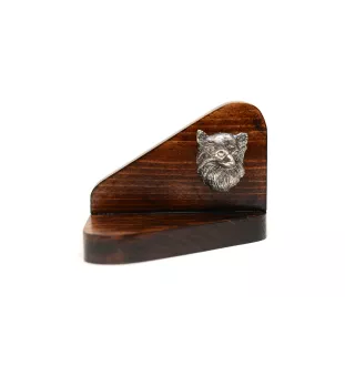 Chihuahua Langhaar - Holzkerzenhalter mit Hund, Teelichthalter, Gedenkstätte für den Hund der Marke Art-Dog