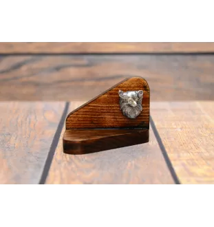 Chihuahua Langhaar - Holzkerzenhalter mit Hund, Teelichthalter, Gedenkstätte für den Hund der Marke Art-Dog