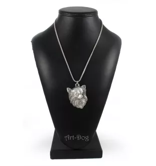 Chihuahua à poil long - un collier avec un chien, un pendentif de chien sur une chaîne en argent, un bijou unique de la marque Art-Dog