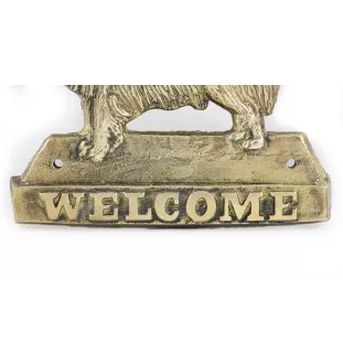 Chihuahua Langhaar - Türschild mit Hund, messingfarbenes Willkommensschild, einzigartiges Schild mit der Aufschrift Welcome von der Marke Art-Dog