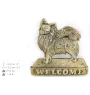 Chihuahua Langhaar - Türschild mit Hund, messingfarbenes Willkommensschild, einzigartiges Schild mit der Aufschrift Welcome von der Marke Art-Dog