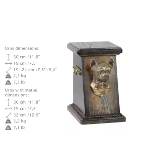 Chihuahua krótkowłosy urna drewniana z psem Art-Dog