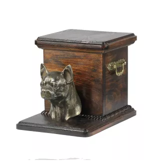 Chihuahua à poil court I - urne pour les cendres d'un chien avec une statuette, une urne élégante pour chien, une urne exceptionnelle avec un buste de chien de la marque Art-Dog