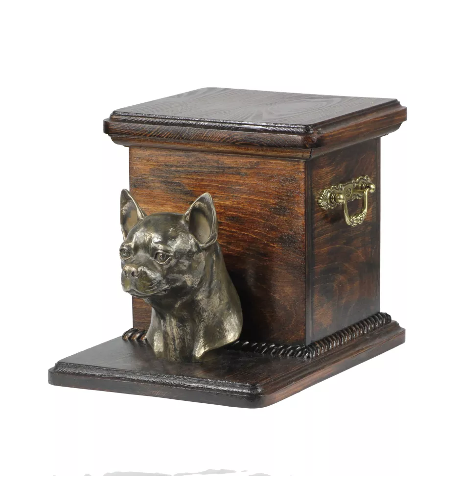 Chihuahua krótkowłosy I urna wykonana z drewna z psem Art-Dog