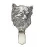 Chihuahua à poil long - broche avec pince, support pour numéro de départ, épingle argentée pour exposition de chiens de la marque Art-Dog