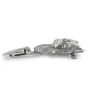 Chihuahua à poil long - broche avec pince, support pour numéro de départ, épingle argentée pour exposition de chiens de la marque Art-Dog