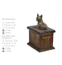 Chihuahua Kurzhaar eine Urne für die Asche des Hundes, eine Urne mit einer Statue, eine elegante Urne im klassischen Stil der Marke Art-Dog