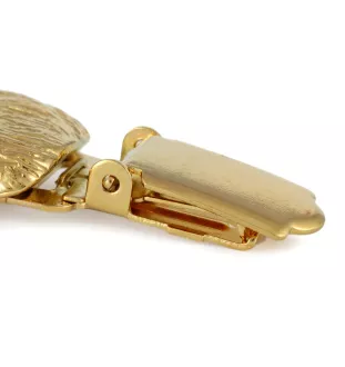 Chihuahua à poil long I - broche avec pince, support doré pour numéro de départ, cadeau pour exposition de chiens de la marque Art-Dog