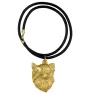 Chihuahua long-haired - keychain and necklace with a dog in a box, high-quality gold-plated product, Art-Dog brand
