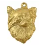 Chihuahua long-haired - keychain and necklace with a dog in a box, high-quality gold-plated product, Art-Dog brand
