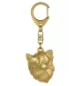 Chihuahua long-haired - keychain and necklace with a dog in a box, high-quality gold-plated product, Art-Dog brand