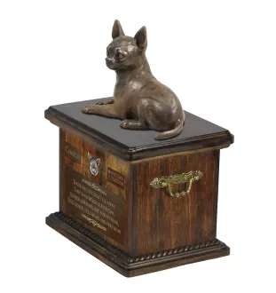 Chihuahua krótkowłosy urna z podobizną psa i tabliczką Art-Dog