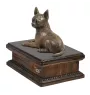 Chihuahua short-haired, Chihuahua smooth - urn for dog ashes, personalized urn with a statue, wooden urn with a dog by Art-Dog brand