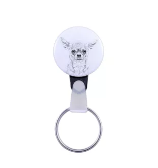 Chihuahua à poil long - porte-clés avec l'image d'un chien, pendentif avec la propre graphique de la marque Art-Dog