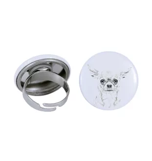 Chihuahua à poil long - bijoux pour femmes avec l'image d'un chien, produit fait à la main, possibilité d'ajouter sa propre photo, marque Art-Dog