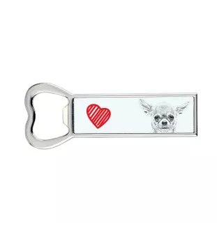 Chihuahua short-haired, Chihuahua smooth - bottle opener with a dog, personalized fridge opener, unique gift for a man by Art-Dog brand